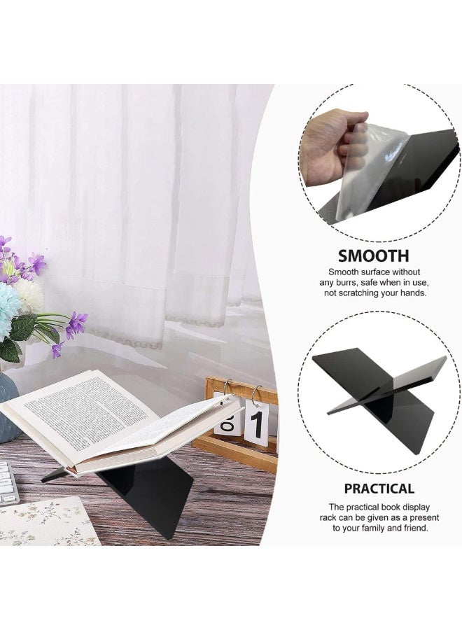 ARABIQO Holy Quran Stand, X-Shaped Foldable Acrylic Book Holder, 16" x 6" x 5.4", Thick Black Display Stand for Open Reading, Quran, Cookbooks and Magazines, Islamic Decor for Ramadan and Eid - Image 3