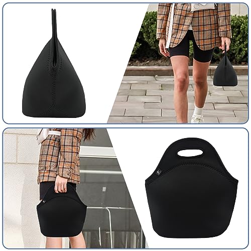 LOVAC Reusable Lunch Bag for Men,Lunch Tote,Durable and Waterproof Neoprene Lunch Bags,Insulated Soft and Lightweight (Pure Black) - Image 5