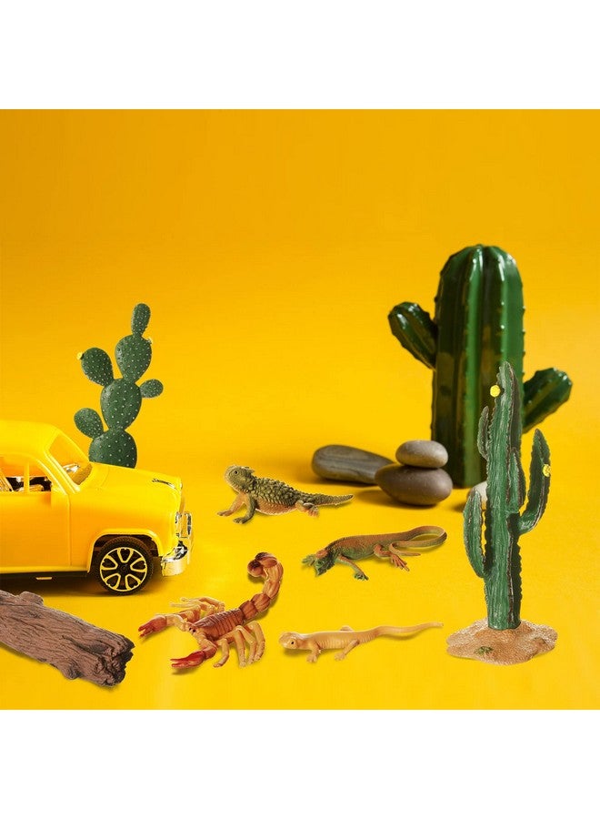 Sratte مجموعة ديوراما حيوانات الصحراء 26 قطعة من سراتي، ألعاب الزواحف، نموذج سحلية وثعبان وصبار، مستلزمات مشروع ديوراما للصحراء، هدية العودة إلى المدرسة، تعليمية، هدية عيد ميلاد - Image 4