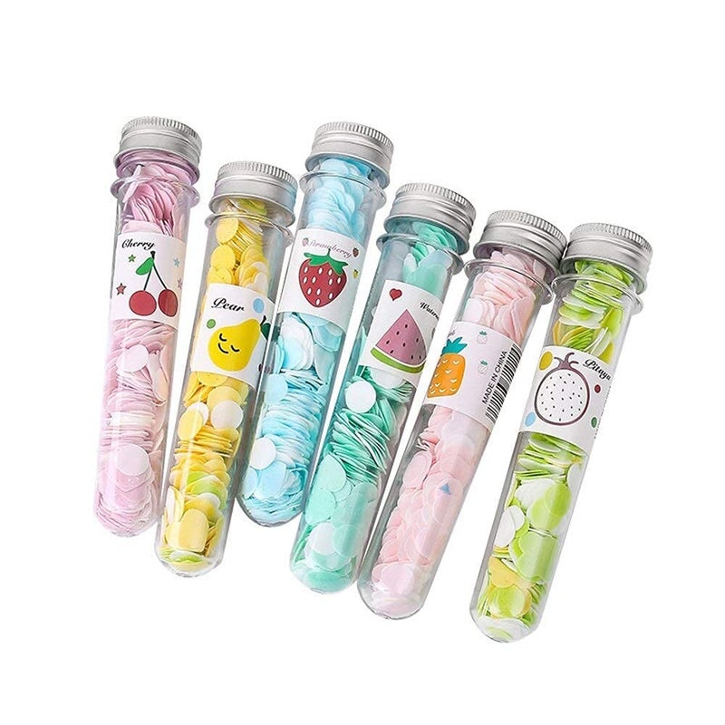 Stadash Stadash Pack of 2 Flower Design Tube Paper Soap Bottle for Travel Disposable Scented Mini Soap Sheets for Hand Bath Clean Soft Portable Bath Flakes for Home Office Travel  - Image 1