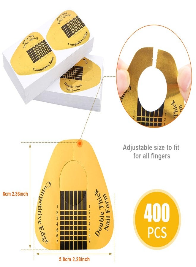 Ahier 400 PCS Nail Forms for Builder Gel, AHIER Self-adhesive Nail Extension Forms for DIY at Home Professional Nails Art Supplies - Image 2