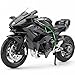Risopen Compatible for 112 Kawasaki Ninja H2R Motorcycle Model Toy Diecast Metal Mini Motorbike Toy for Boys and Adults Black Moto Model Collectible Gift - Image 2