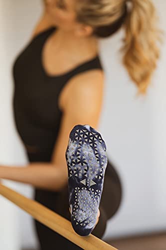 TAVI Savvy Pilates Socks - Non-slip Grip Socks for Women for Yoga, Barre, Dance, Lagree and Fitness Clothing with Grippy Sole, Heel Tab and Arch Support - Shadow, Size - Small - Image 3