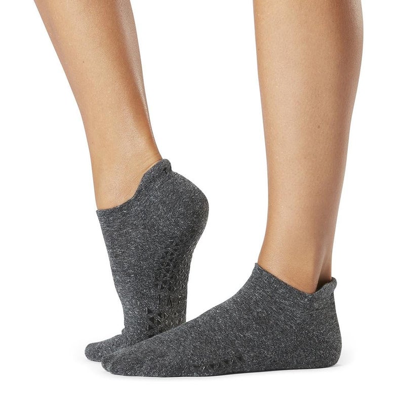 TAVI Savvy Pilates Socks - Non-slip Grip Socks for Women for Yoga, Barre, Dance, Lagree and Fitness Clothing with Grippy Sole, Heel Tab and Arch Support - Shadow, Size - Small - Image 5