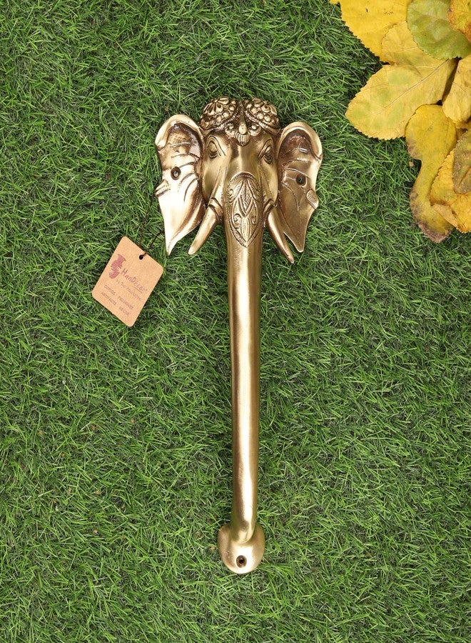 Two Moustaches 11 Inches Brass Tuskar Ganesha Door Handle, Antique Handles for Main Door, Home/Temple, Pull Handles, Standard, Pack of 1 - Image 5
