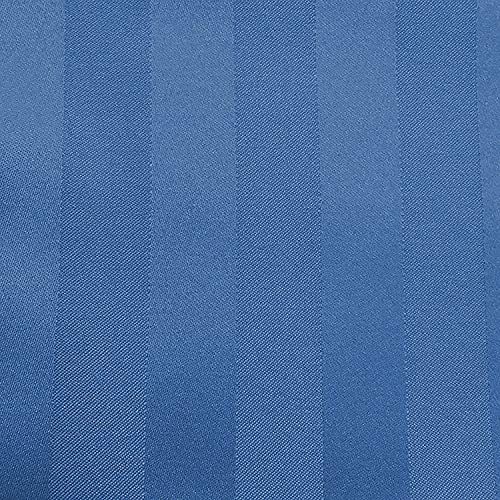 ATOOTFUSION Microfiber Seater Satin Strip Dining Table Cover | Table Cloth (Navy Blue, 6 Seater) - Image 2