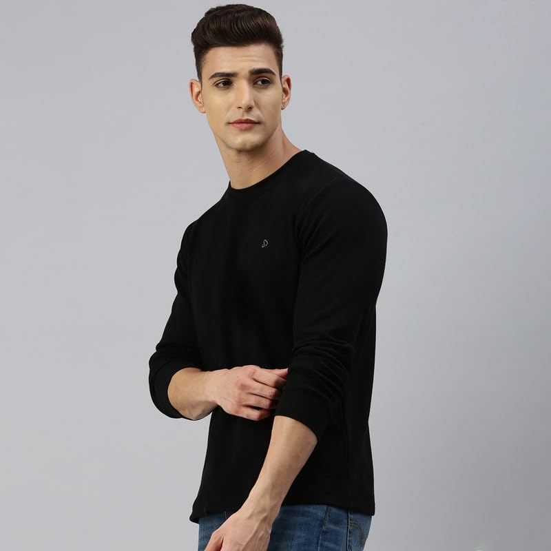 sporto Men's Waffle-Knit Sweatshirt|Black - Image 3