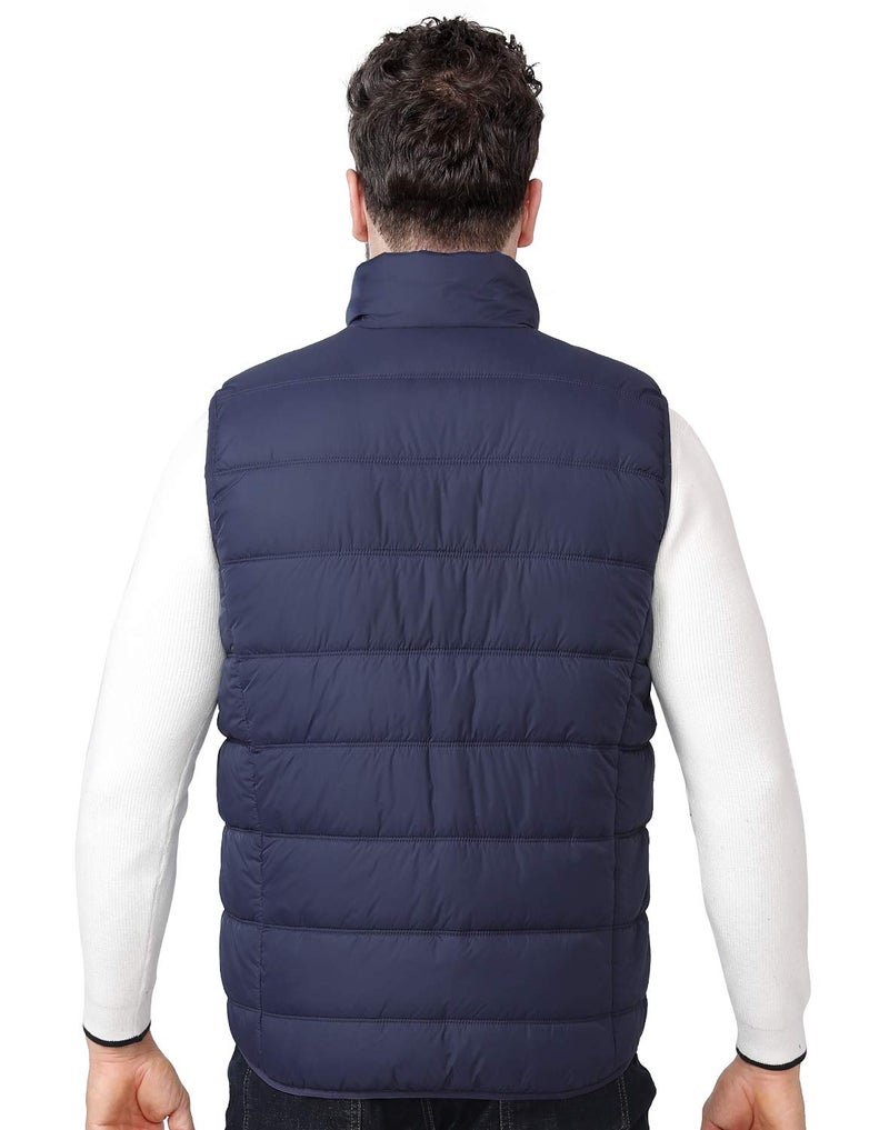 CAMEL CROWN Puffer Vest Men Quilted Winter Padded Sleeveless Jackets Gilet for Casual Work Travel Outdoor Blue S - Image 4