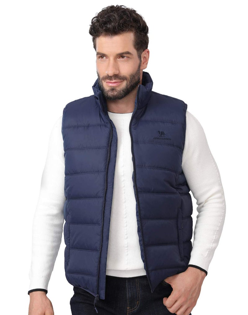 CAMEL CROWN Puffer Vest Men Quilted Winter Padded Sleeveless Jackets Gilet for Casual Work Travel Outdoor Blue S - Image 1