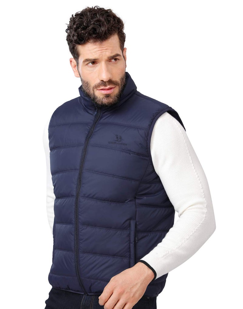 CAMEL CROWN Puffer Vest Men Quilted Winter Padded Sleeveless Jackets Gilet for Casual Work Travel Outdoor Blue S - Image 2