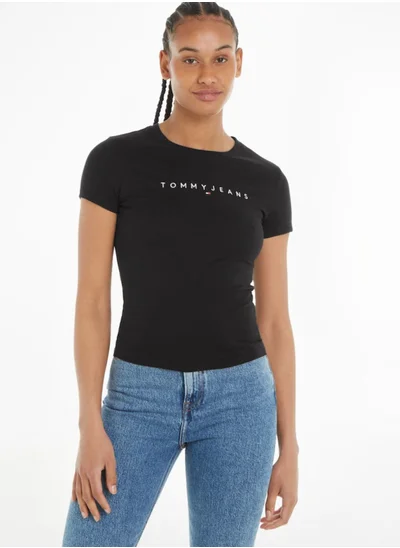 TOMMY JEANS Crew Neck Logo Printed T-Shirt