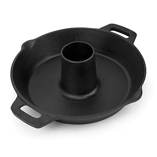 Onlyfire Chef Onlyfire Universal Cast Iron Chicken Roaster PreSeasoned Poultry Roaster Beer Can Turkey Holder with Roasting Pan for Most Grills and Oven 