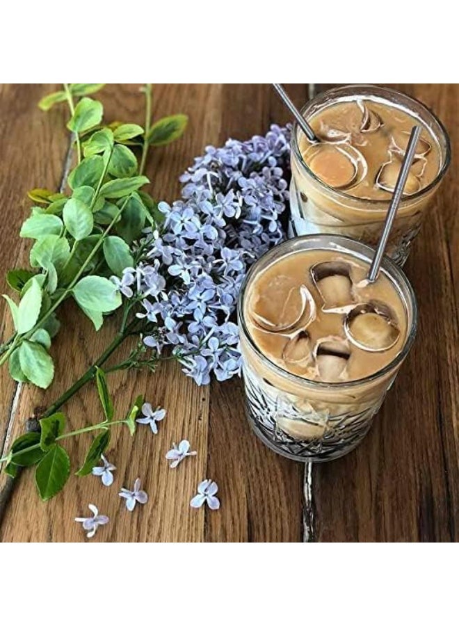 4Pcs Reusable Drinking Metal Straws Stainless Steel Set With Brush Cocktail Glasses Sturdy Bent Straight Drinks Straw with Cleaning Brush Bar Party. - Image 2