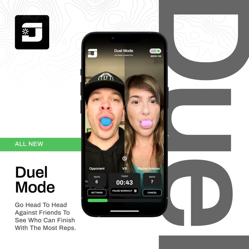 Jawzrsize جهاز تمرين الفك والوجه والرقبة Jawzrsize Pop 'N Go - حدد خط الفك الخاص بك، ونحف وجهك، وبدو أصغر سناً وأكثر صحة - يساعد في تقليل التوتر والرغبات - جهاز تمرين الوجه (الأزرق للمبتدئين) - Image 5