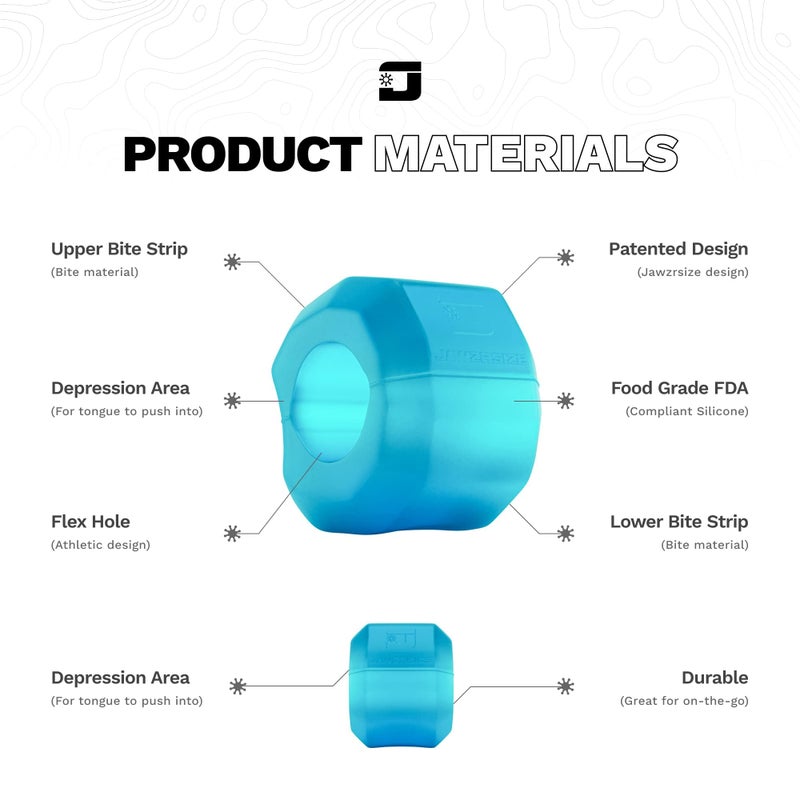 Jawzrsize جهاز تمرين الفك والوجه والرقبة Jawzrsize Pop 'N Go - حدد خط الفك الخاص بك، ونحف وجهك، وبدو أصغر سناً وأكثر صحة - يساعد في تقليل التوتر والرغبات - جهاز تمرين الوجه (الأزرق للمبتدئين) - Image 3