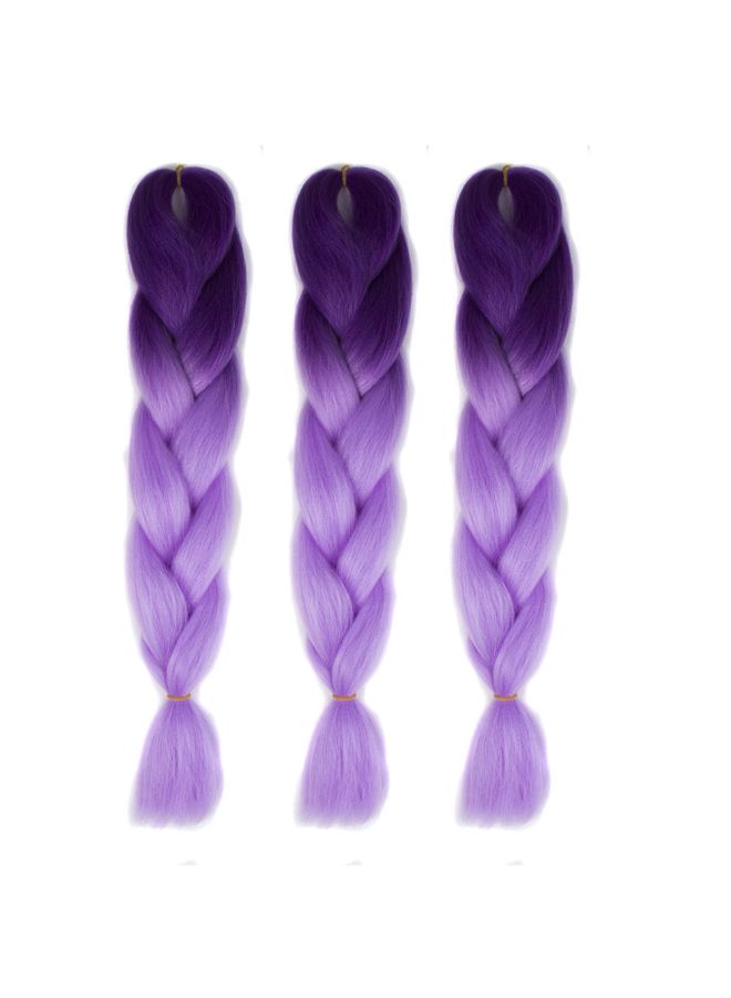 NIBEMINENT Gradient Long Braid Wavy Party Wigs Purple 60x4x2cm - Image 2