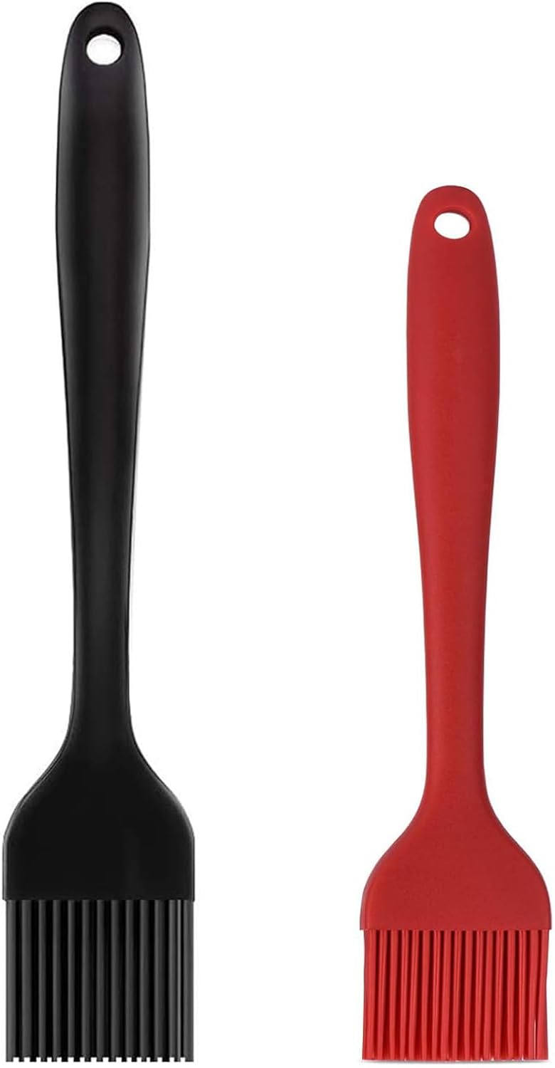 Hhyn Silicone Basting Pastry Brush Set 2 Pack Heat Resistant Spread Oil Butter Sauce for BBQ Grill Barbeque Kitchen Baking Cooking Pastries, 1 Large & 1 Small - Image 1
