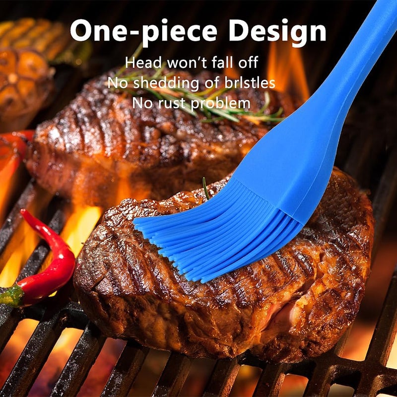 Hhyn Silicone Basting Pastry Brush Set 2 Pack Heat Resistant Spread Oil Butter Sauce for BBQ Grill Barbeque Kitchen Baking Cooking Pastries, 1 Large & 1 Small - Image 3