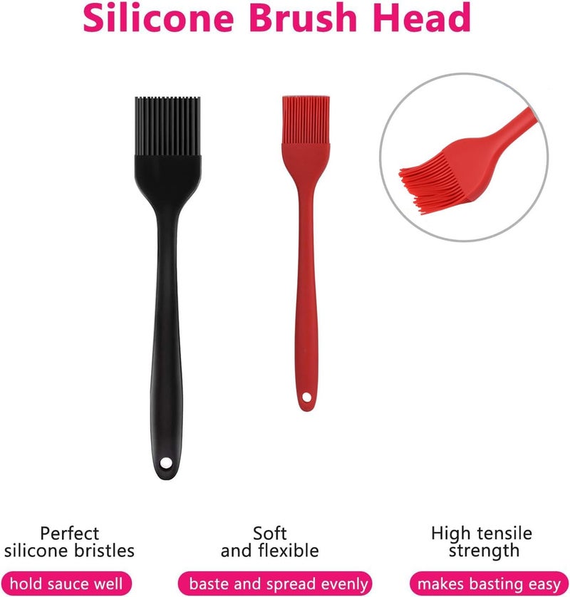 Hhyn Silicone Basting Pastry Brush Set 2 Pack Heat Resistant Spread Oil Butter Sauce for BBQ Grill Barbeque Kitchen Baking Cooking Pastries, 1 Large & 1 Small - Image 4
