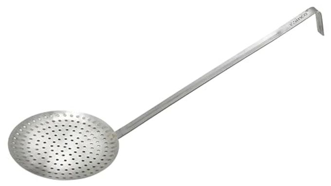 Winco Round Stainless Steel Skimmer, 4.5-Inch, Medium, Stainless Steel