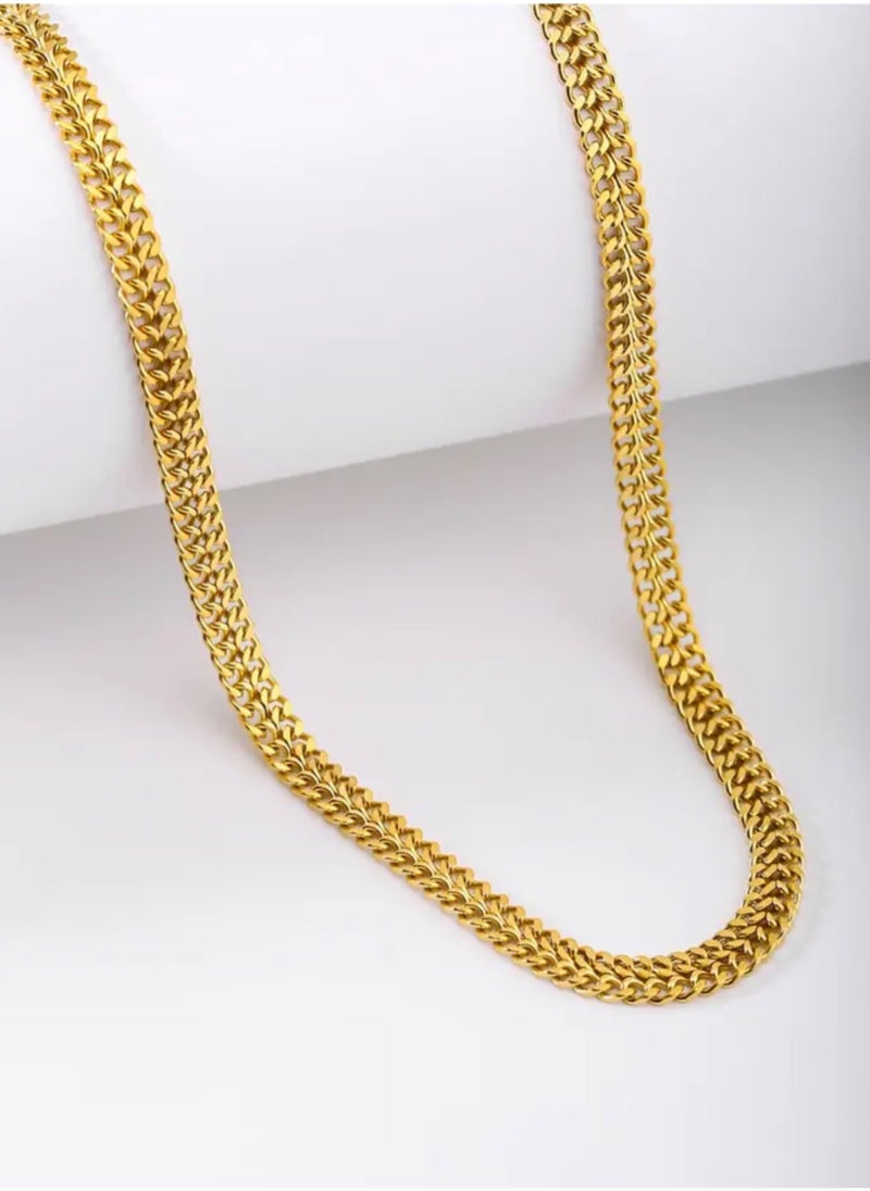 sixtyfour Elegant Stainless Steel Gold Plated Necklace For Women  - Image 1
