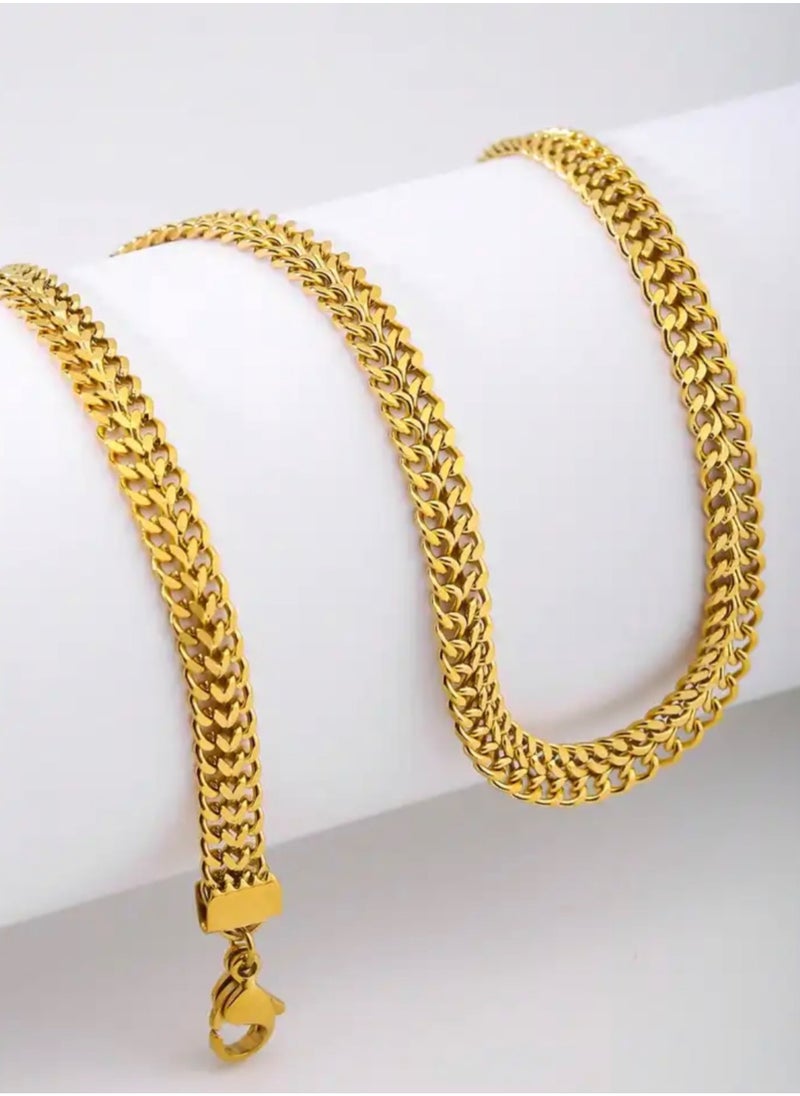sixtyfour Elegant Stainless Steel Gold Plated Necklace For Women  - Image 2