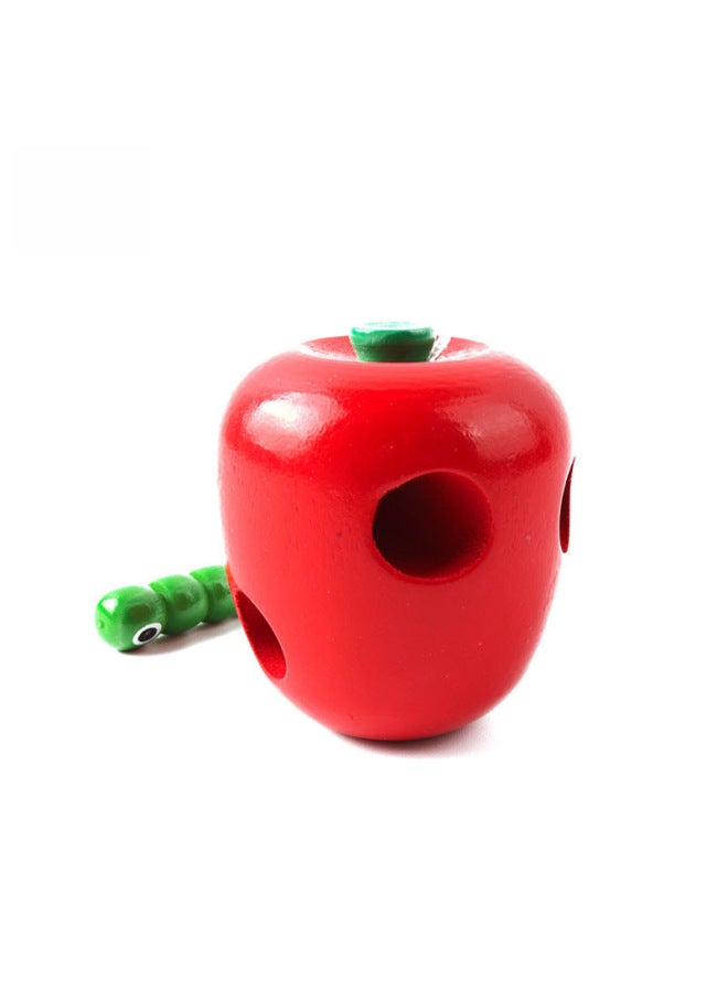 Wooden Toy For Toddlers Caterpillar Eating Fruit Pear Watermelon Threading Toys Educational Tools For Children-Color:Upgraded Combination Model - Image 5
