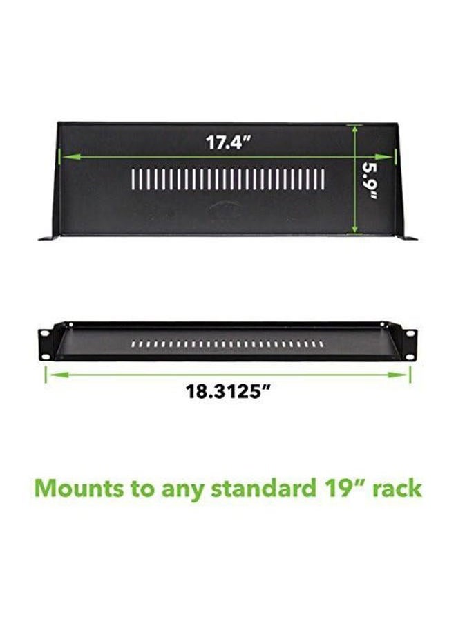 NavePoint Cantilever Server Shelf Vented Shelves Rack Mount 19 Inch 1U Black 6 Inches (150mm) deep - Image 3