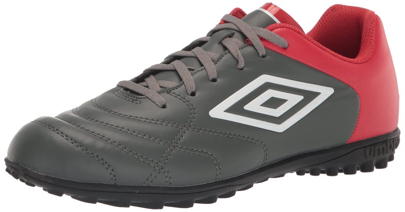Umbro Mens Classico XI TF Soccer Turf Shoe GunmetalRedWhite 12