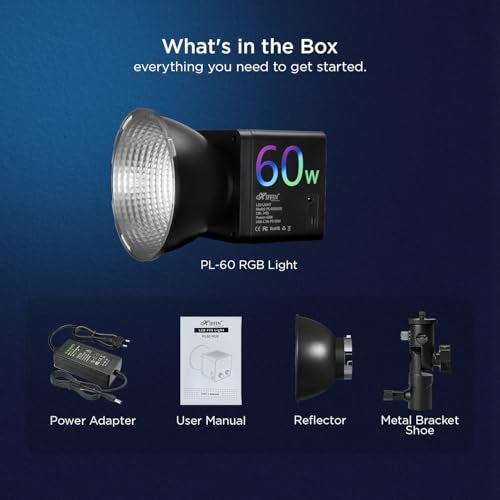 HIFFIN 60W Portable RGB Video Light for Photography & Videography with 2500K–6500K Adjustable CCT, 6700mAh Rechargeable Battery, CRI 95+, 24 Light Effects, Light for Studio, YouTube & Content Creation - Image 5