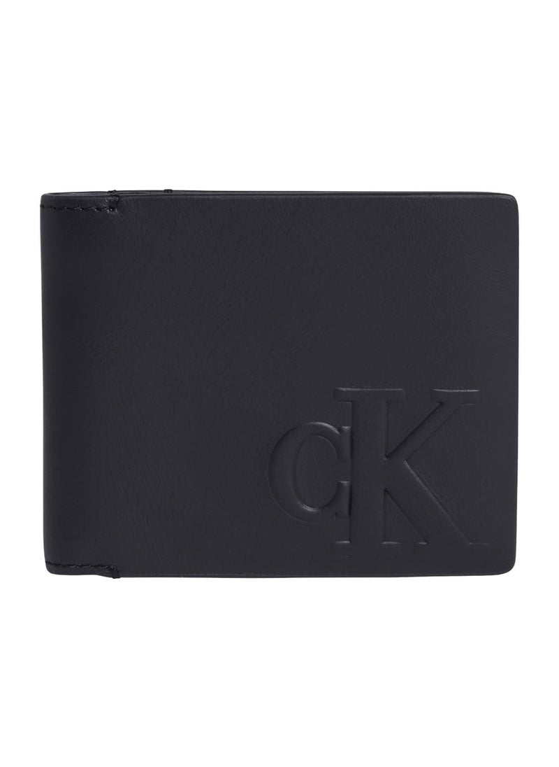 Calvin Klein Jeans - Men's Logo Embossed Bifold Wallet - Leather, Black - Image 1