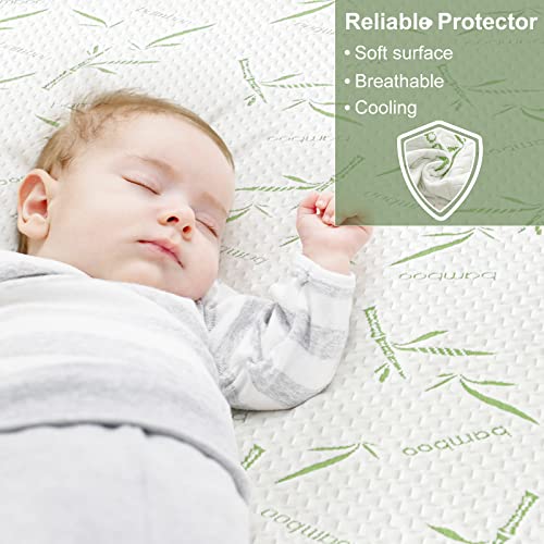Softhour Twin XL Mattress Protector Waterproof Mattress Pad Washable Bamboo Rayon Mattress Cover Breathable Noiseless Bed Protector 5" - 21'' Elastic Fitted Deep Pocket - Image 2