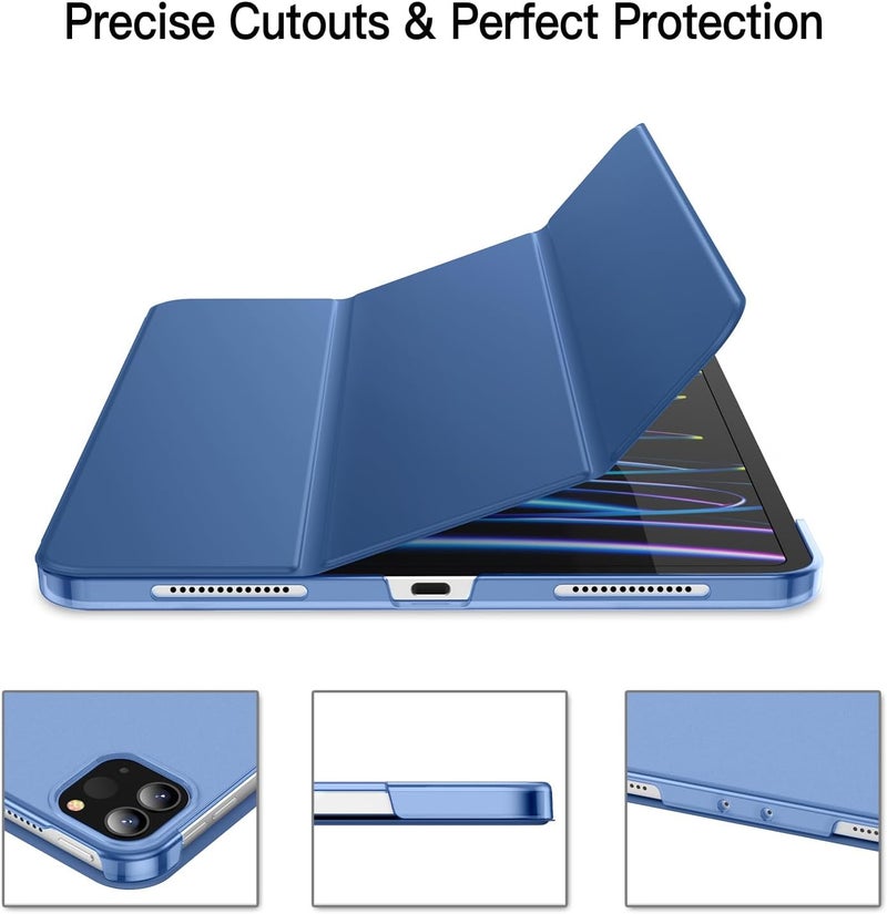 Jetech حافظة لجهاز iPad Pro مقاس 11 بوصة، موديل 2022/2021/2020/2018 (الجيل 4/3/2/1)، متوافقة مع القلم، غطاء استشعار تلقائي للنوم/الاستيقاظ (أزرق داكن) - Image 3