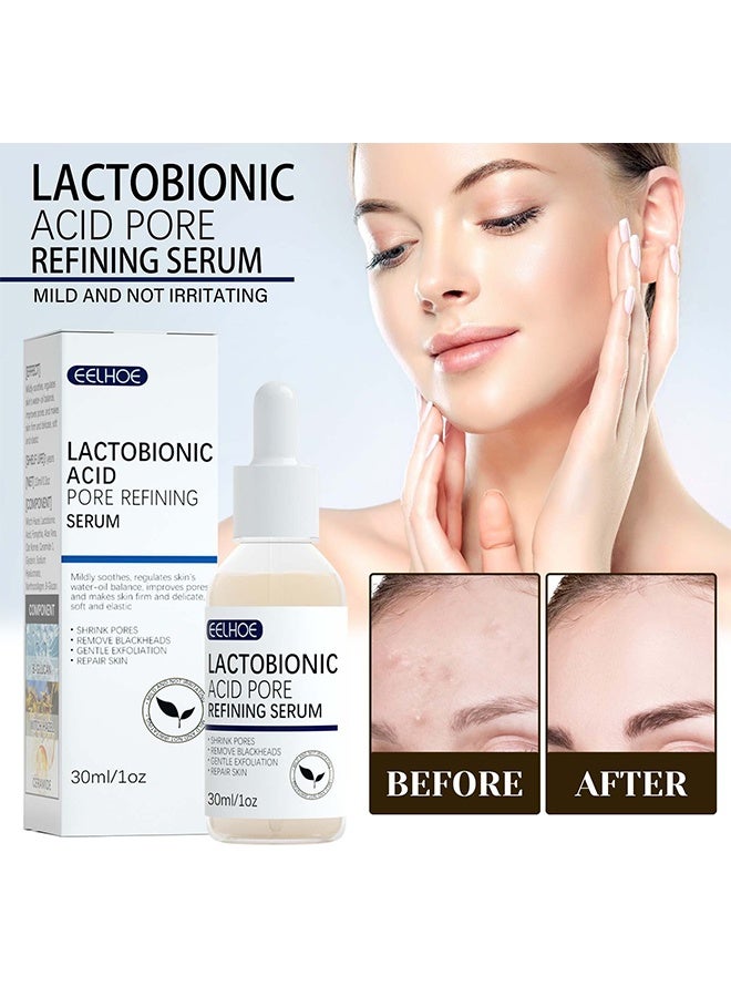 EELHOE Lactobionic Acid Pore Refining Serum, Pore Shrinking Rejuvenates The Skin Moisturizing And Moisturizing Gently Shrinks And Refines Pores Hydrating Face Organic 30ml - Image 2