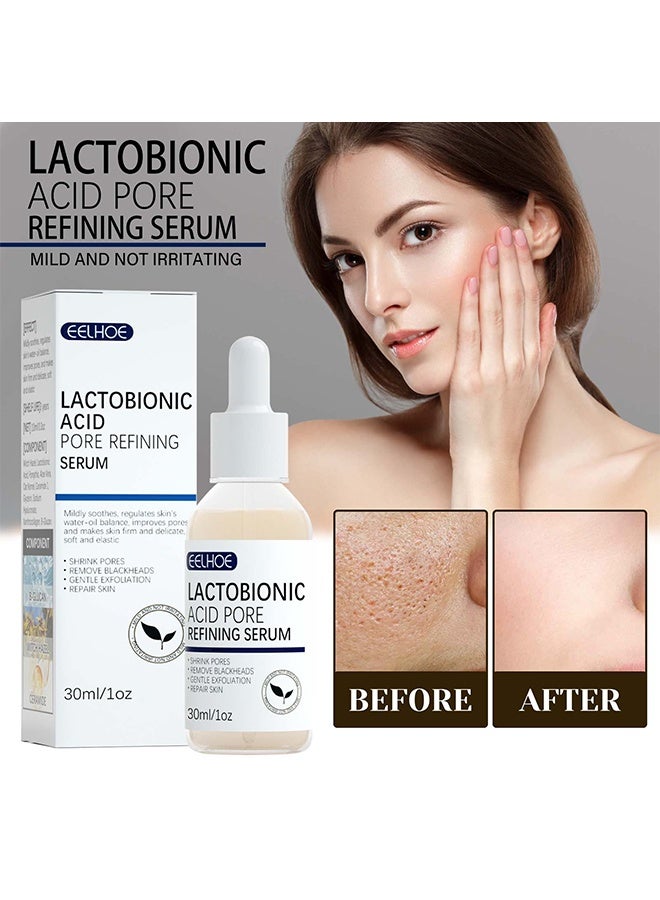 EELHOE Lactobionic Acid Pore Refining Serum, Pore Shrinking Rejuvenates The Skin Moisturizing And Moisturizing Gently Shrinks And Refines Pores Hydrating Face Organic 30ml - Image 3