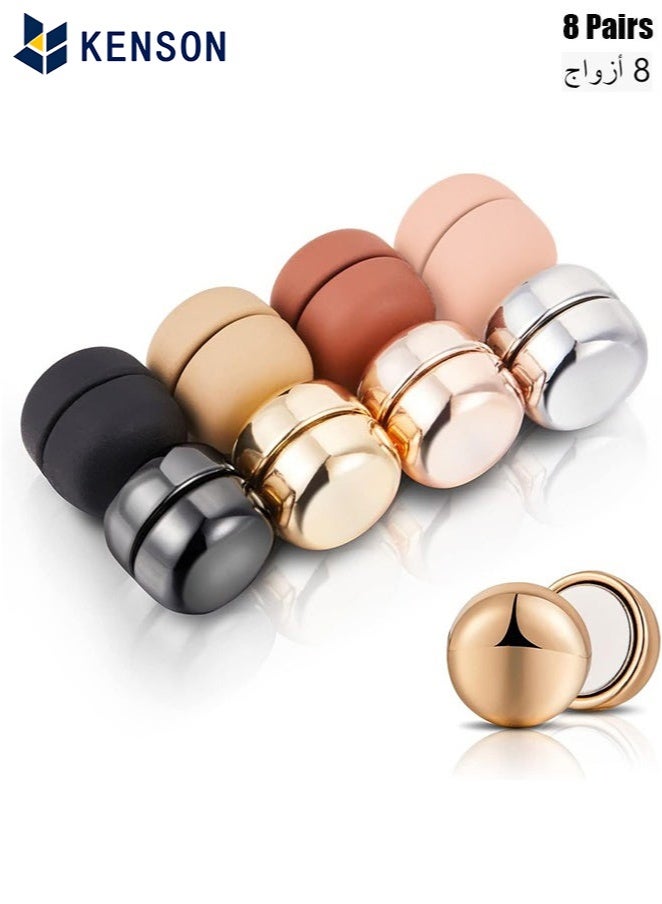 كِينْسُون 8 أزواج من دبابيس الحجاب المغناطيسية القوية الممتازة ، ومغناطيس الحجاب متعدد الاستخدامات بدون عقبة ، ودبابيس الحجاب المغناطيسية الاحترافية بدون دبابيس ، وحزمة نمط لامع وغير لامع - Image 1