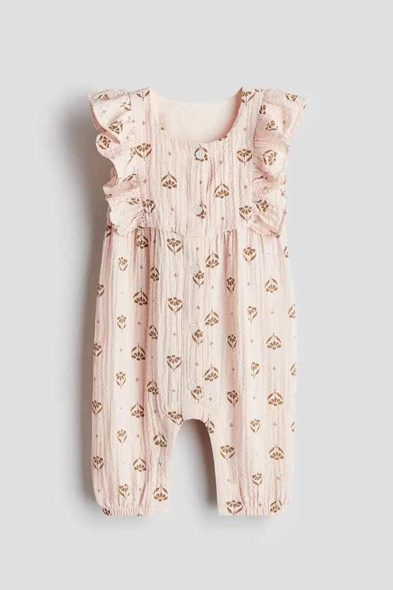 H&M Frilled muslin romper suit
