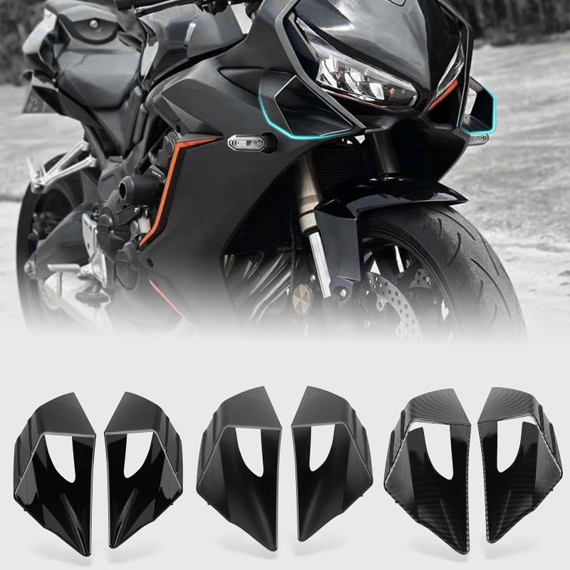 WOOGA Motorcycle Side WingletMotorcycle Side Spoiler Front Fairing Aerodynamic Winglets Air Deflector Wing Compatible with Honda CBR650R 20192023 Suzuki GSX250R Gloss Black - Image 2