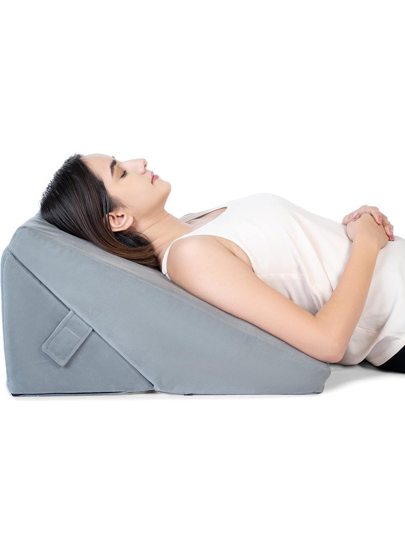 سعودي ديل وسادة إسفينية ميموري فوم 7 في 1 قابلة للتعديل لارتجاع المريء وآلام الظهر والشخير – تصميم متعدد الوضعيات قابل للطي - Image 1