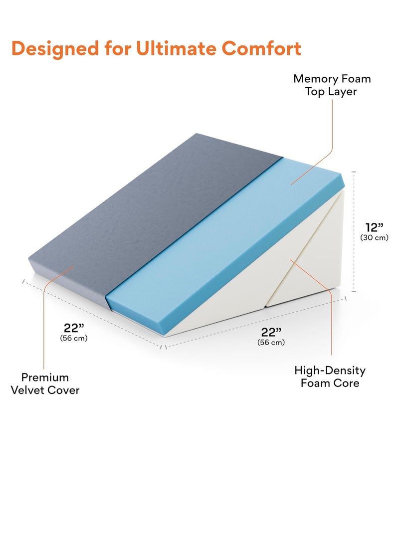 سعودي ديل وسادة إسفينية ميموري فوم 7 في 1 قابلة للتعديل لارتجاع المريء وآلام الظهر والشخير – تصميم متعدد الوضعيات قابل للطي - Image 3