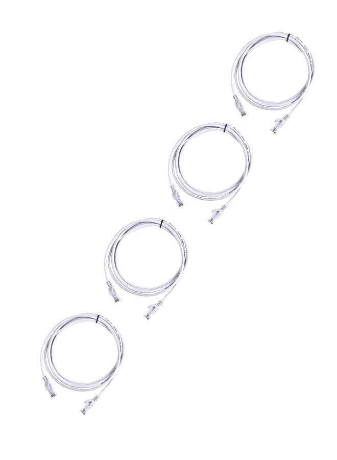 1.5m Computer Ethernet Cable Lan Network RJ45 Patch Cable Cord for PC (4-pieces)-White 
