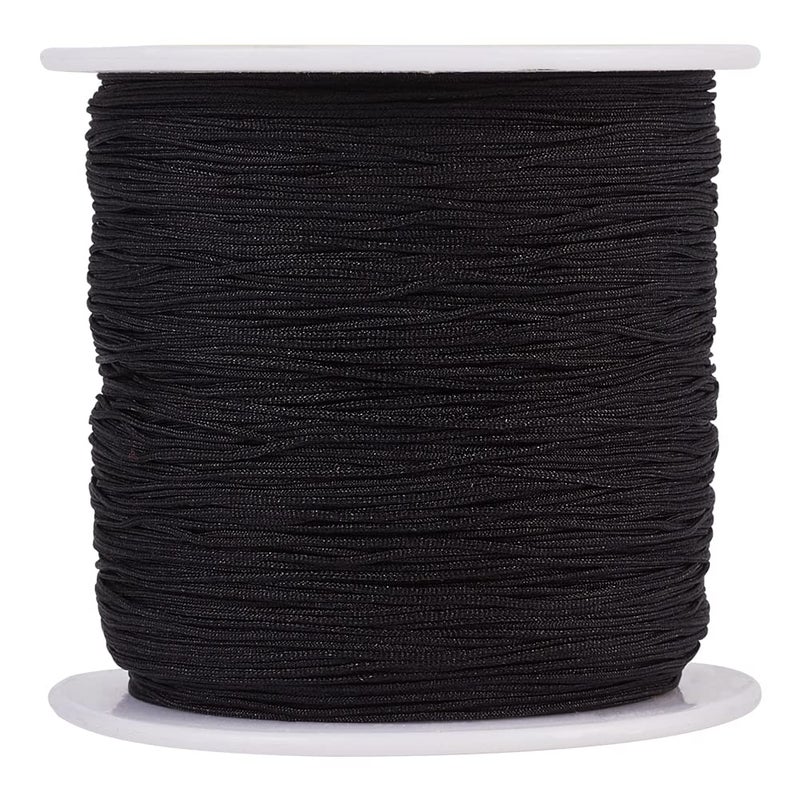 150 Yards 05mm Black Nylon Cord Chinese Knotting Cord Friendship Bracelet String Nylon Beading Thread for Kumihimo Necklace Jewelry Tassels Craft
