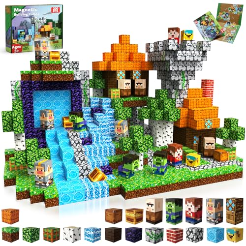 Goody King 200 Pcs Magnetic Blocks Set STEM Sensory Magnet Toys for Kids Age 3 Montessori Learning Toy Building Set for Toddlers Magnetic Cubes Construction Kit Birthday Gift for Boys Girls Kids - Image 1