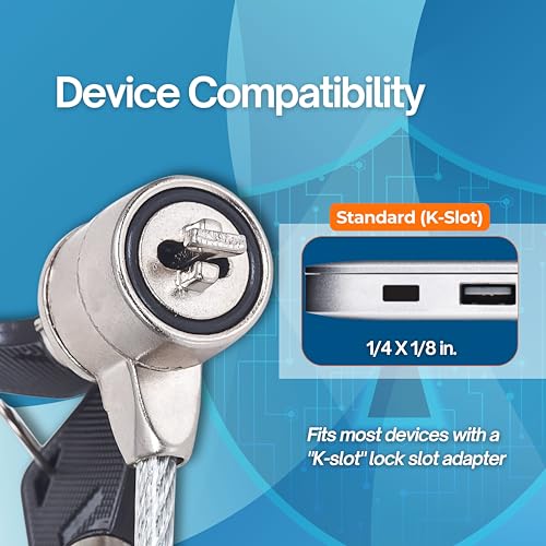 Manhattan Laptop Lock - with 4.6 ft Security Cable, K-Slots, Radial Lock Design with 2 Keys Included - For Computer, Notebook, Displays, Projector and Mobile Devices – Lifetime Mfg Warranty – 440271 - Image 4