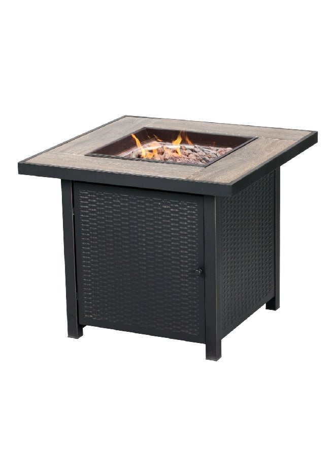 LIVING ACCENTS Square Rust Resistant Fire Pit Brown and Black 30 Inch - Image 2