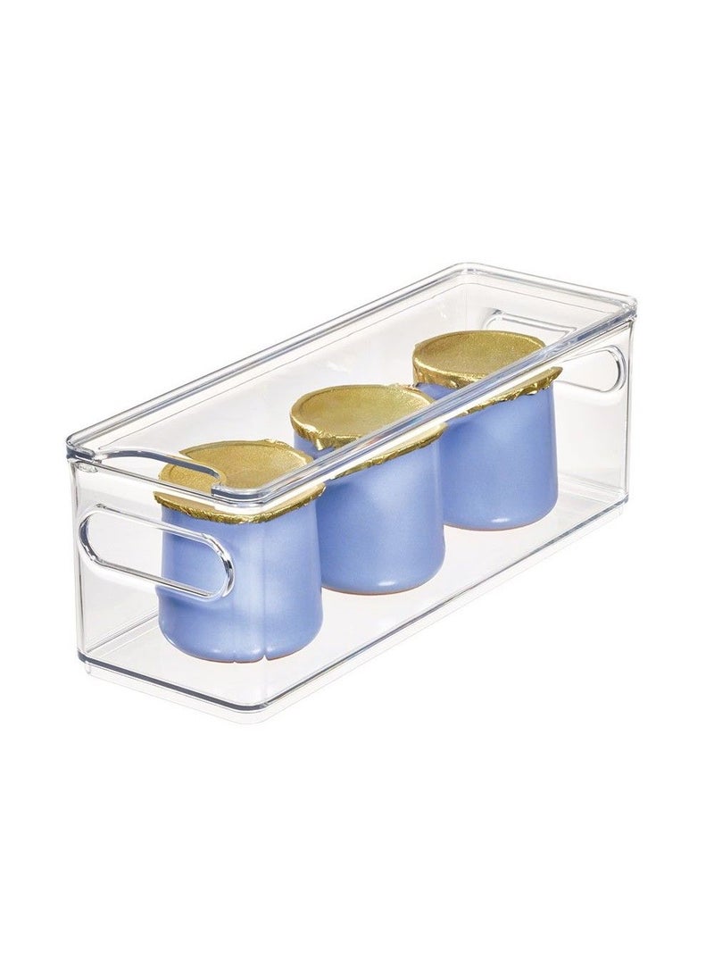 The Home Edit Narrow Fridge Bin Clear Storage Organizer for Refrigerator Slim Space Saving Pantry Fridge Organizer Bin for Food Drinks Kitchen Storage BPA Free Stackable Container - Image 4