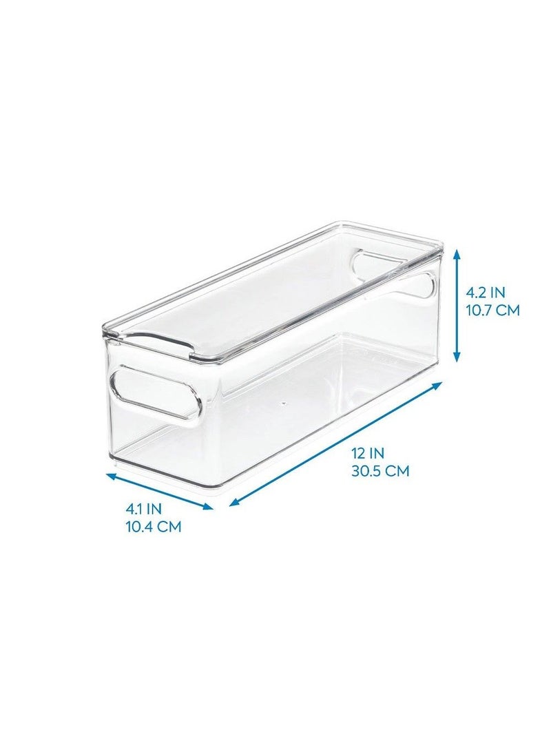 The Home Edit Narrow Fridge Bin Clear Storage Organizer for Refrigerator Slim Space Saving Pantry Fridge Organizer Bin for Food Drinks Kitchen Storage BPA Free Stackable Container - Image 3