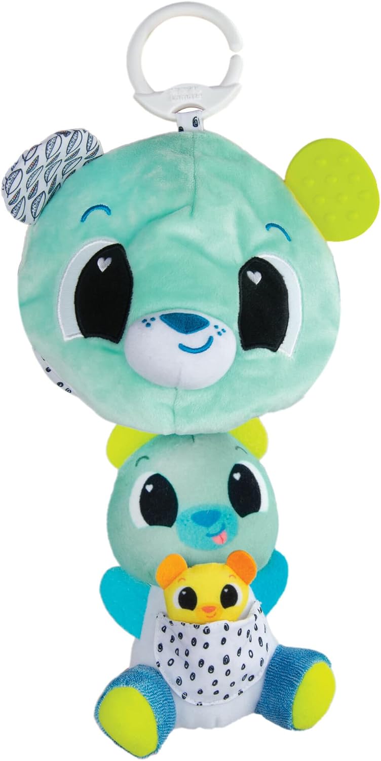 Lamaze L27469 3-in-1 Clip & Go Bear, Carry Along, Pram Baby Toy, Toy for Babies with Colours and Sounds, Development Toy for Boys and Girls from 0 to 24 Months, Blue - Image 1