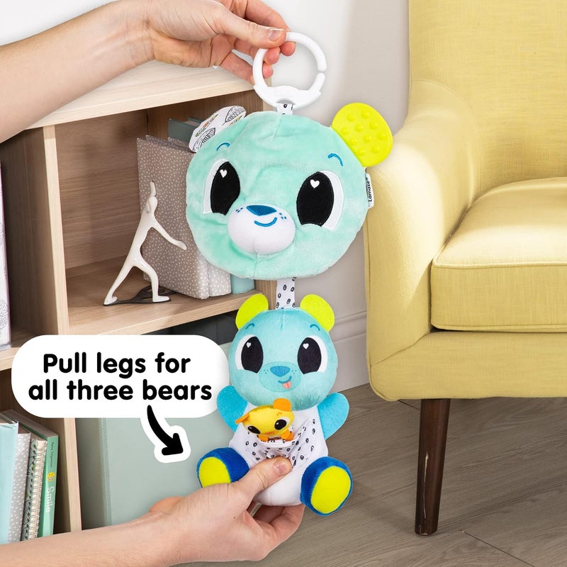 Lamaze L27469 3-in-1 Clip & Go Bear, Carry Along, Pram Baby Toy, Toy for Babies with Colours and Sounds, Development Toy for Boys and Girls from 0 to 24 Months, Blue - Image 3