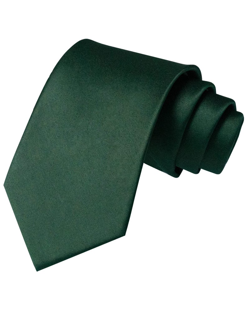 JEMYGINS Dark Green Tie Silk Necktie for Men Business and Wedding - Image 1